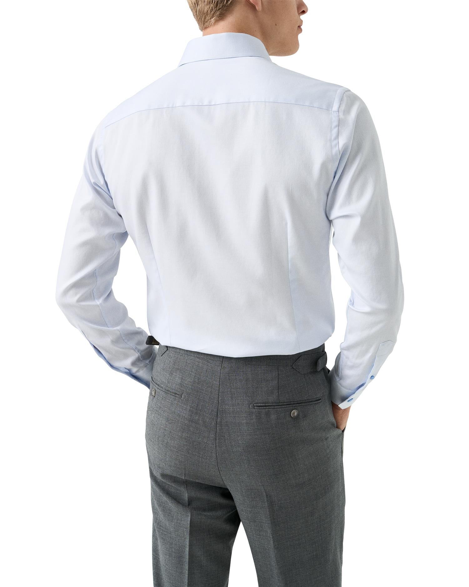 Semi Solid Twill Shirt - Grey/Blue