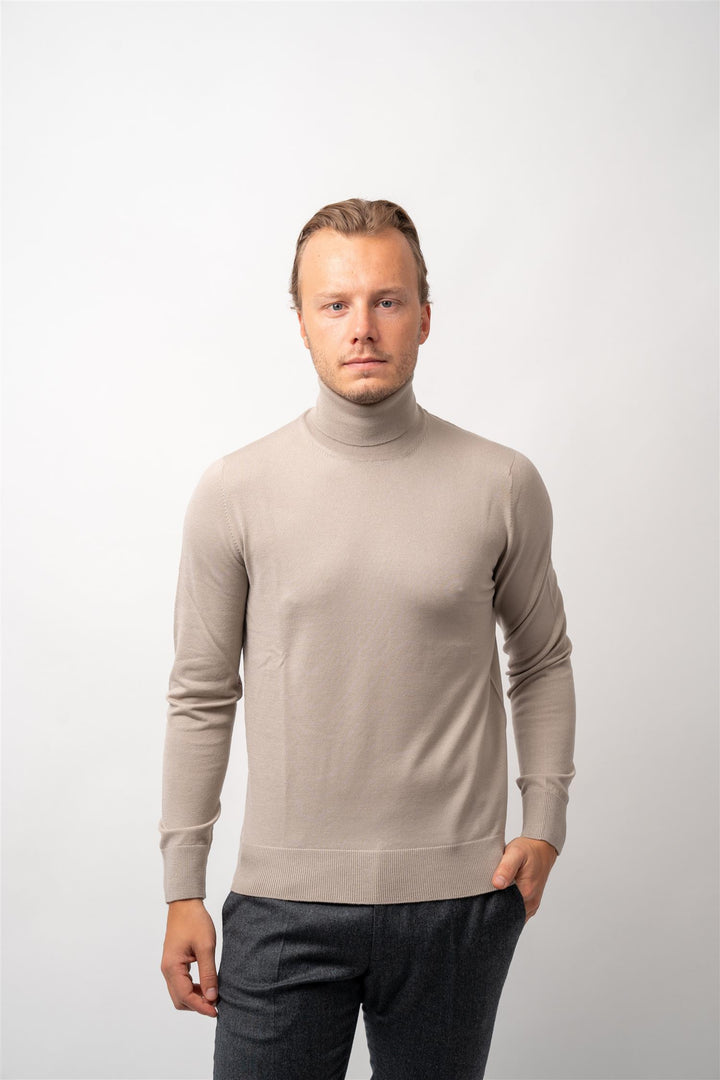 Turtle Neck Virgin Wool - Beige