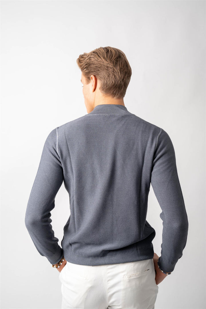 Full Zip Merino Knitted - Grey