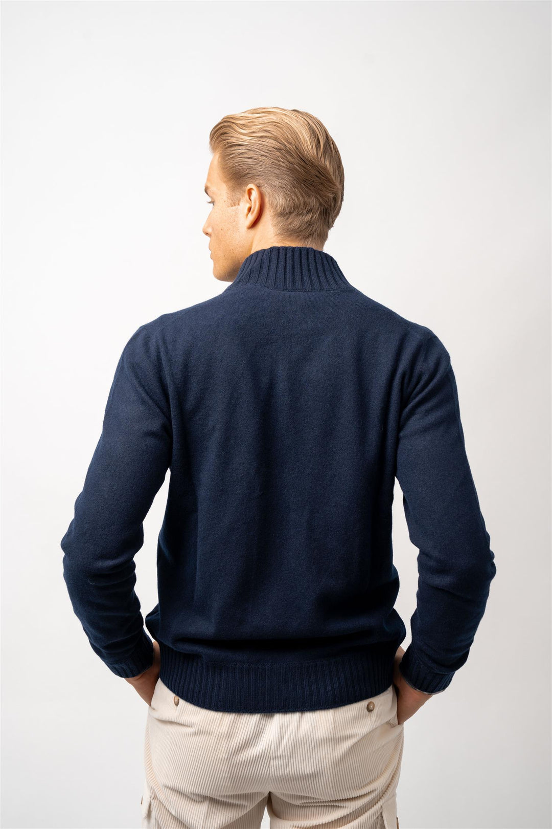 Full Zip - Felted Cashmere - Navy