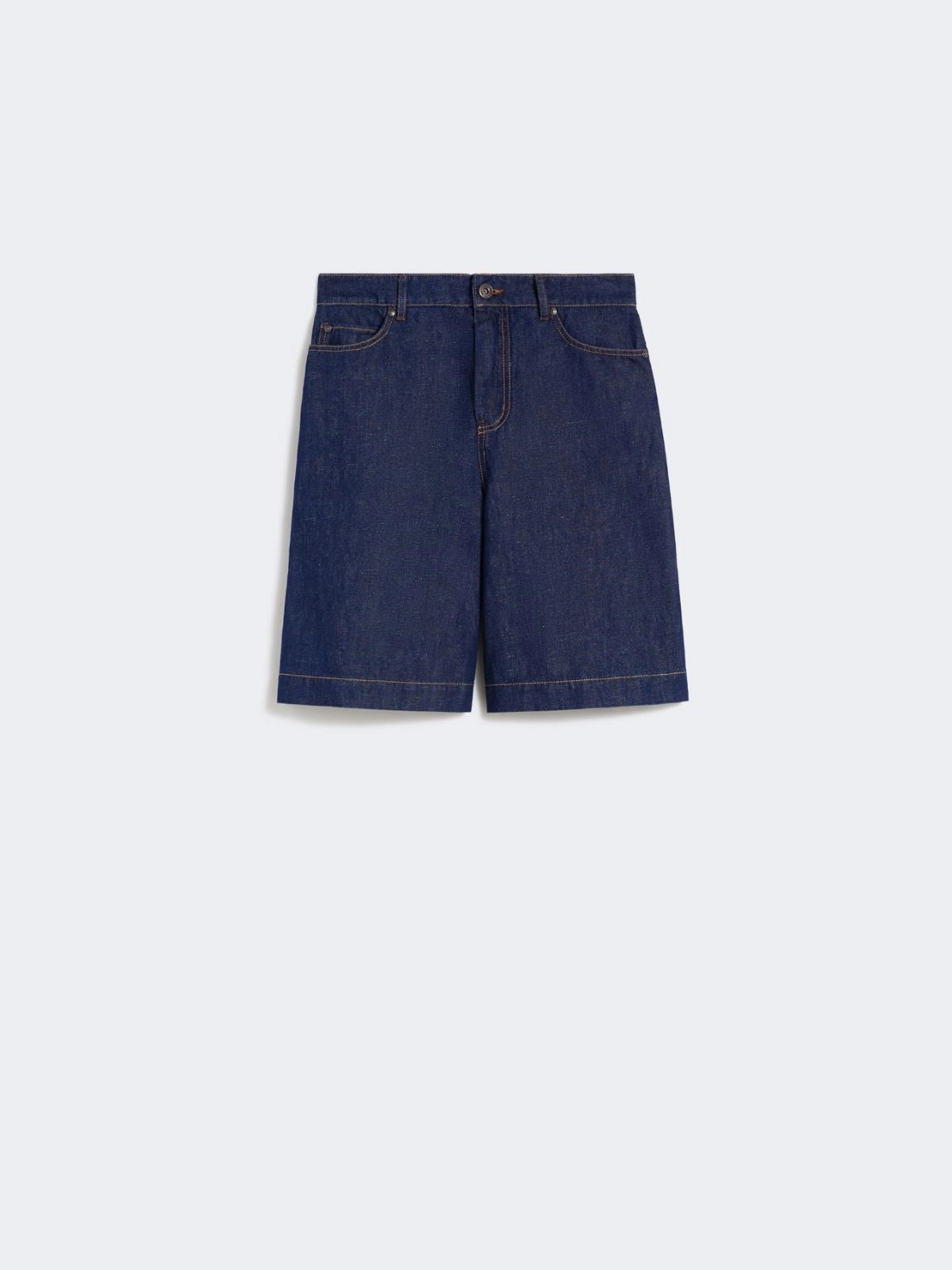 Cotton & linen denim Bermuda shorts