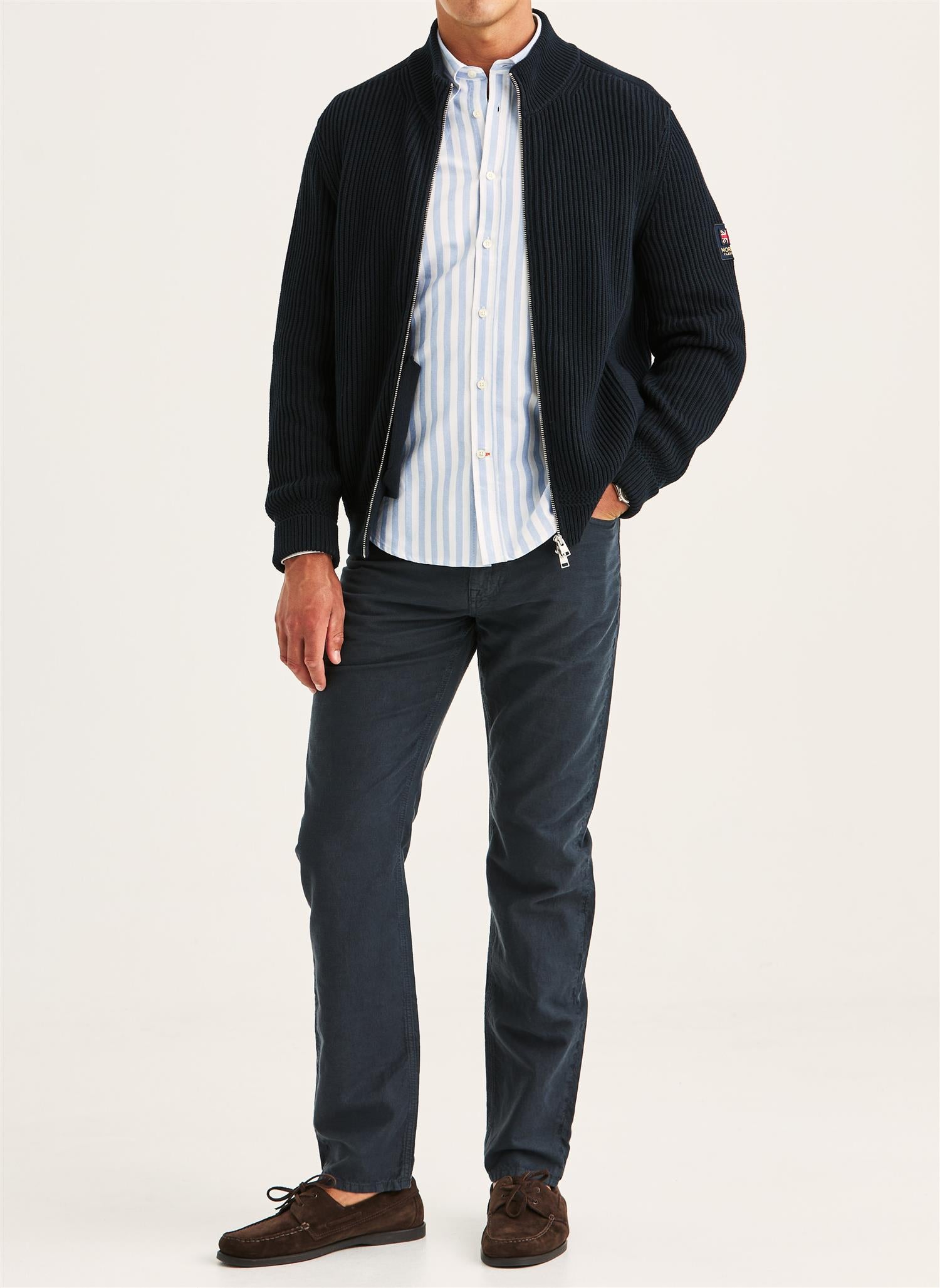 Brenton Zip Cardigan - Navy