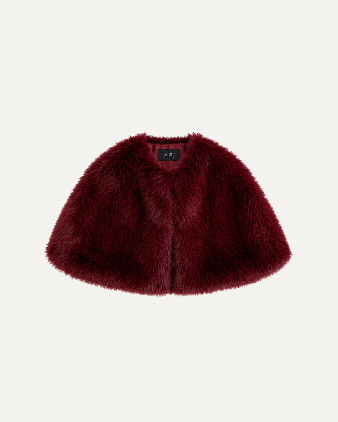 Izaya Fake Fur Cape - Burgundy