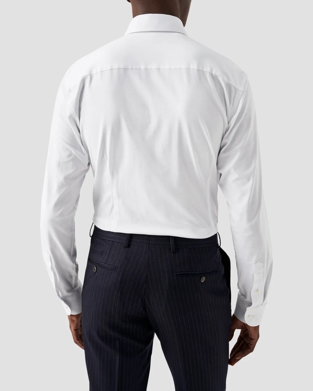 White Cotton Four-Way Stretch Shirt Slim