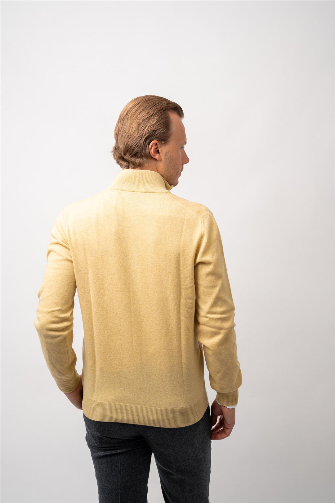 Half Zip Wool-Cashmere - Yellow