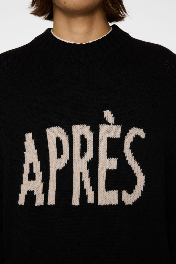 Fabian Graphic Knit Sweater - Black