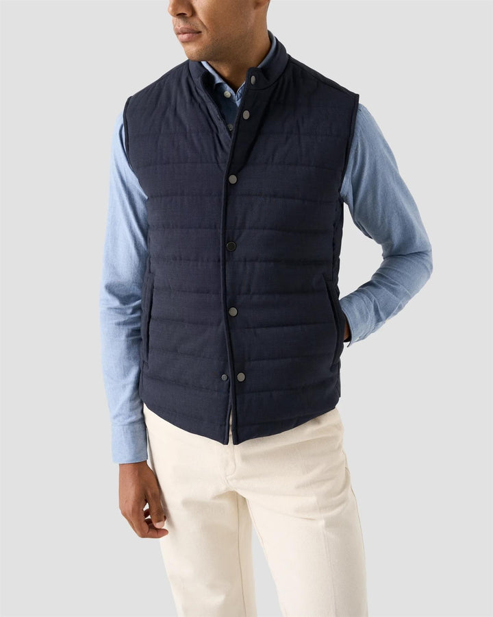 Padded Wool Vest - Navy Blue