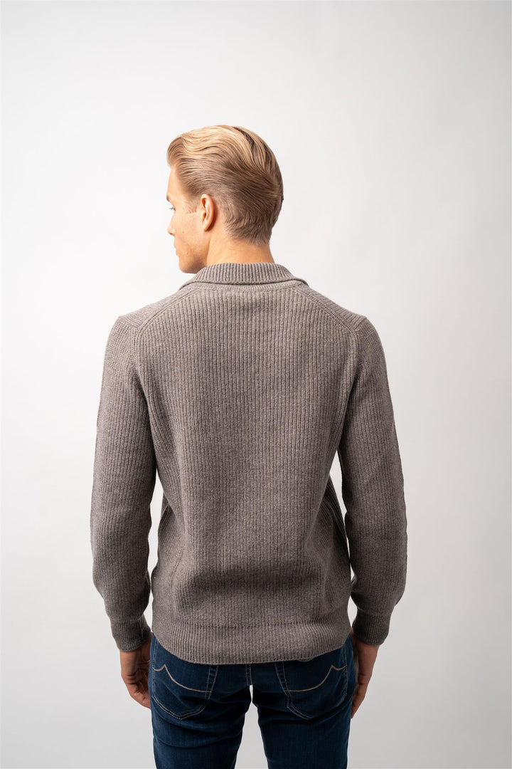 Tennis Polo Long Sleeve Wool - Brown