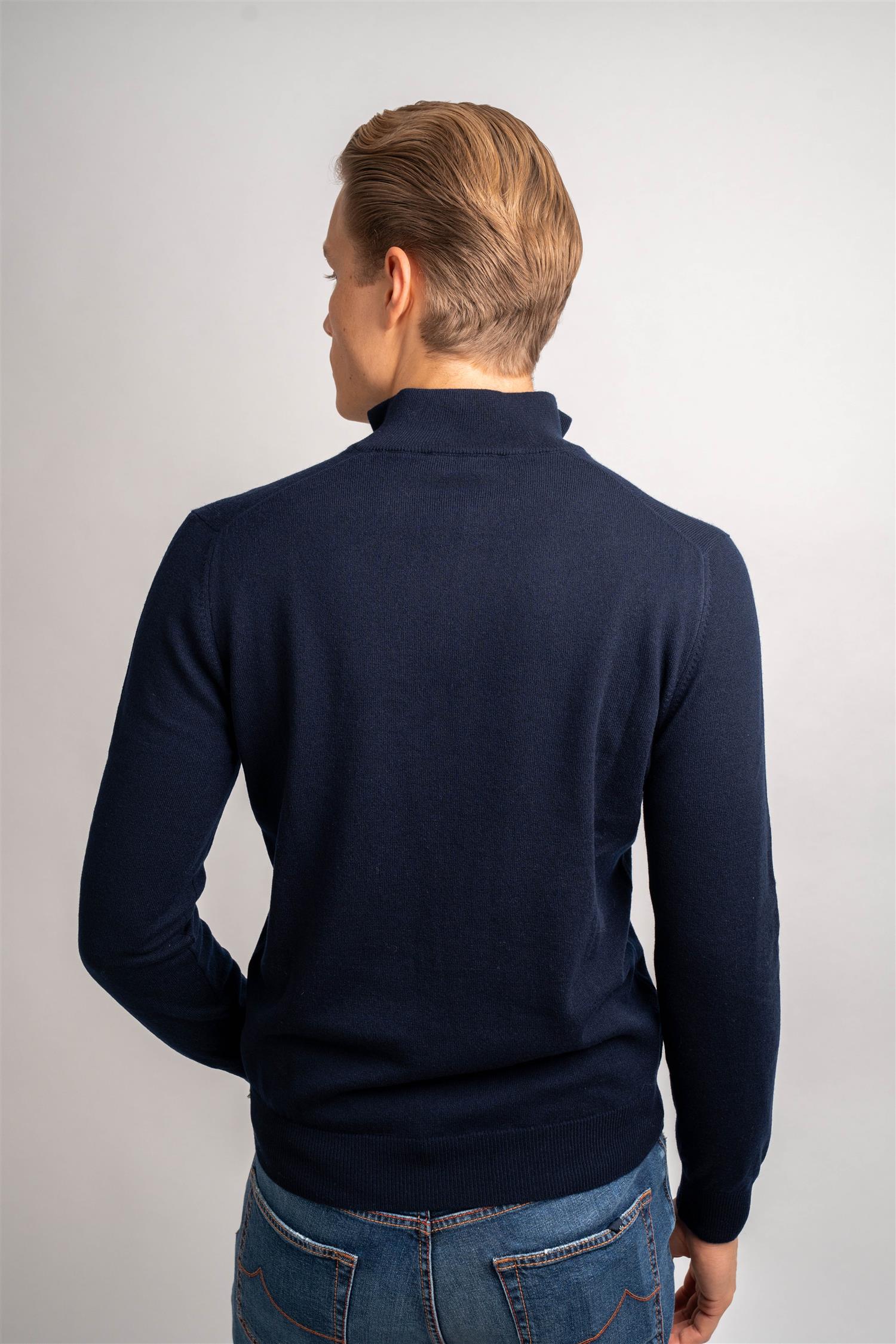 Half Zip Cashmere - Navy