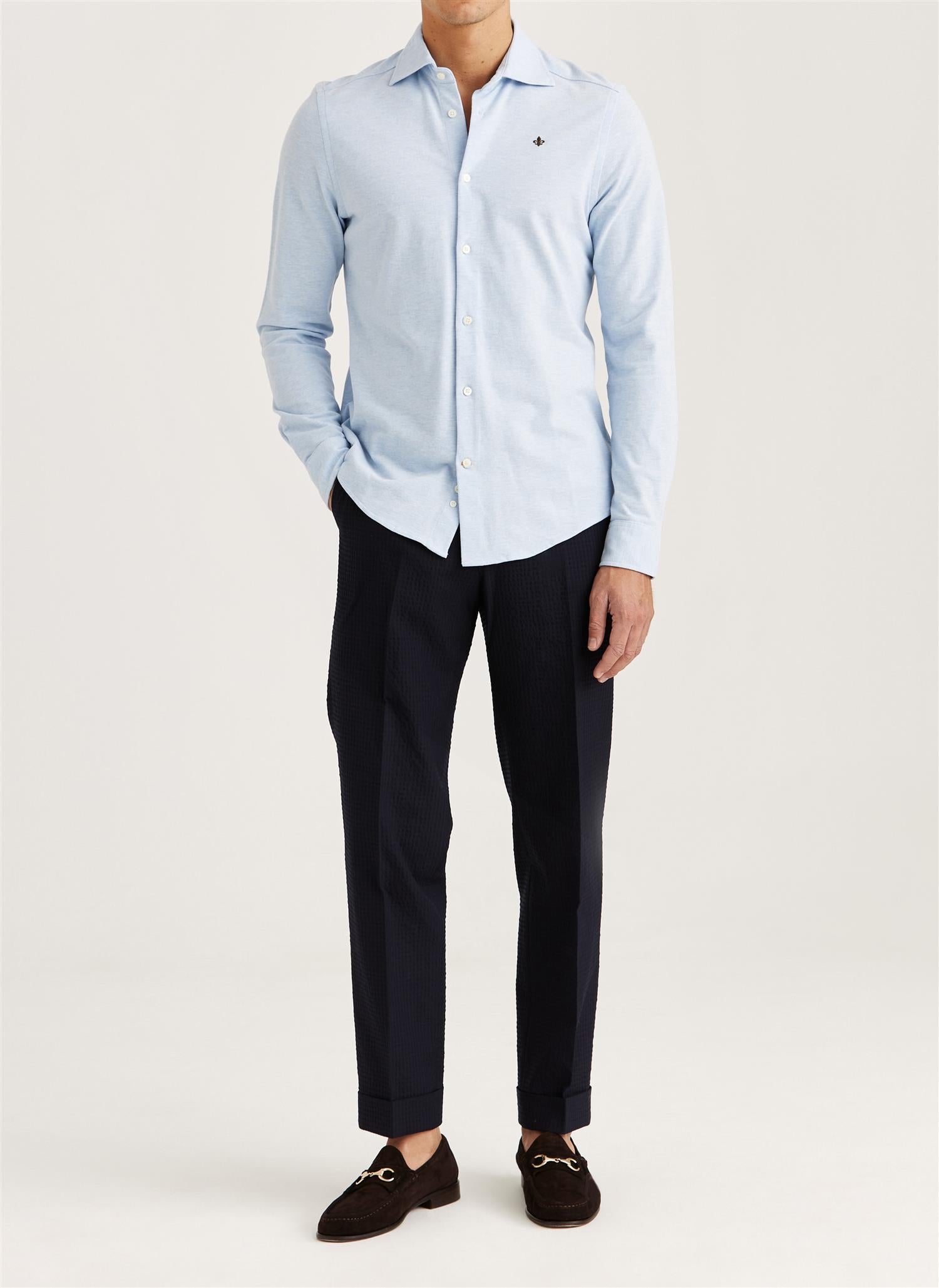 Camden Piqué Shirt - Light Blue