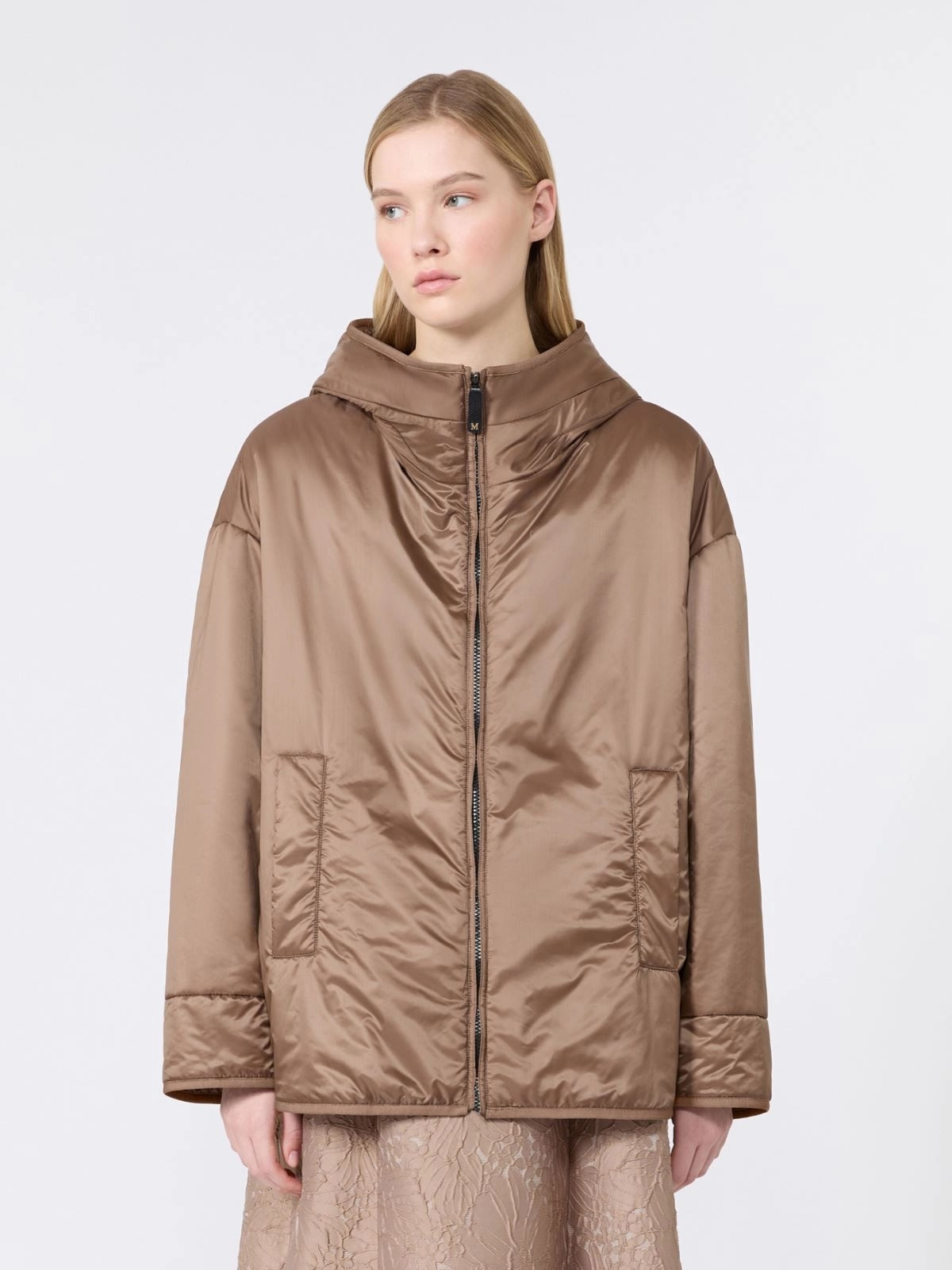 Oversized padded jacket  - Mud