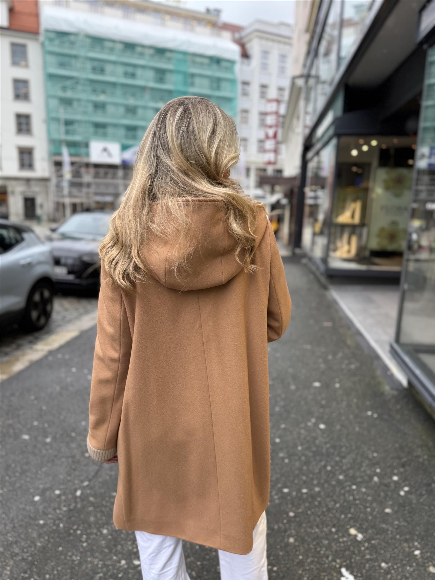 Wool Coat Hood and Buckles