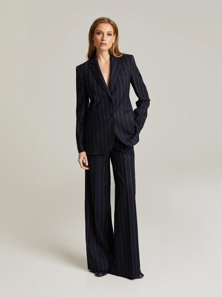 Brette Blazer - Navy/Camel