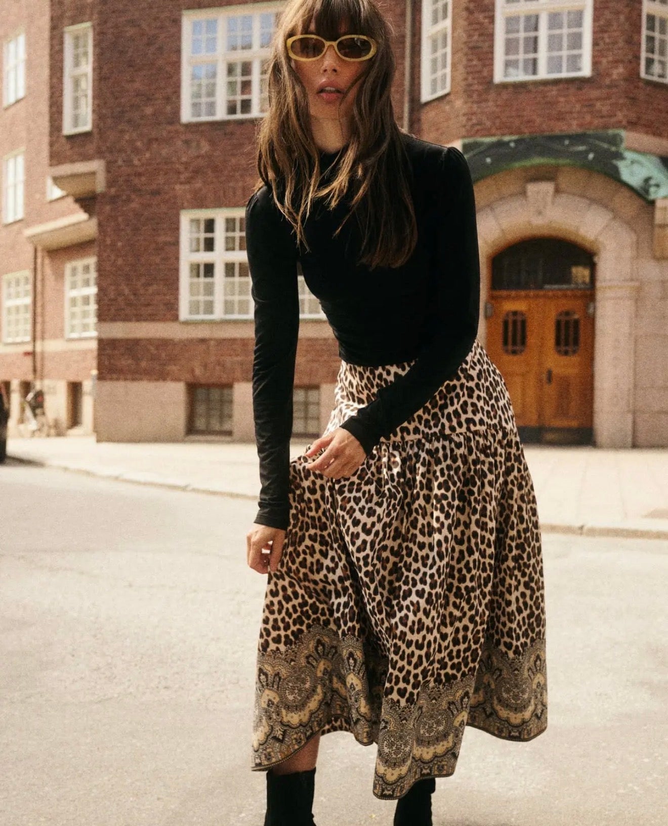 Taffeta Maxi Skirt Wild Paisley