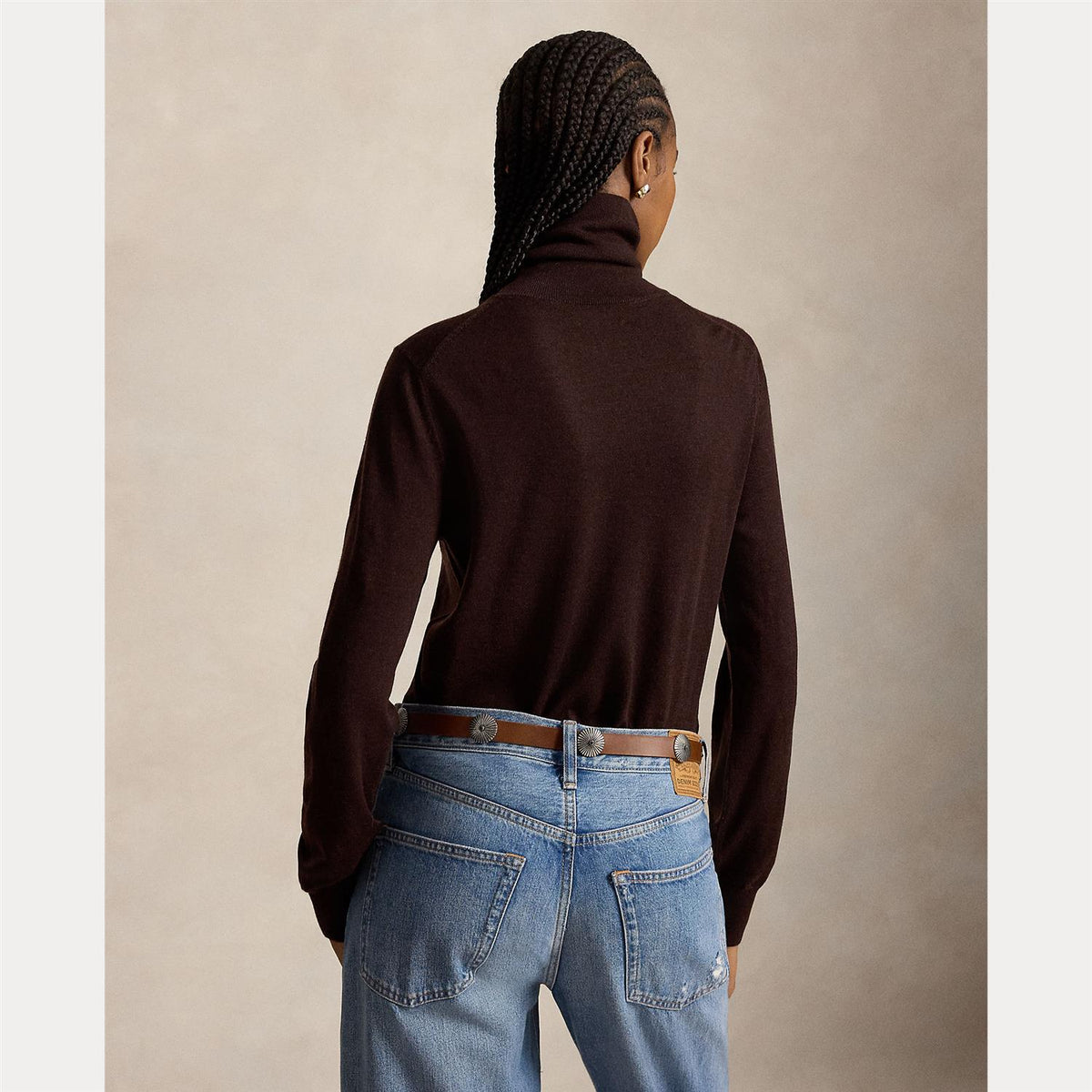 Wool Turtleneck Deep Chocolate Melange