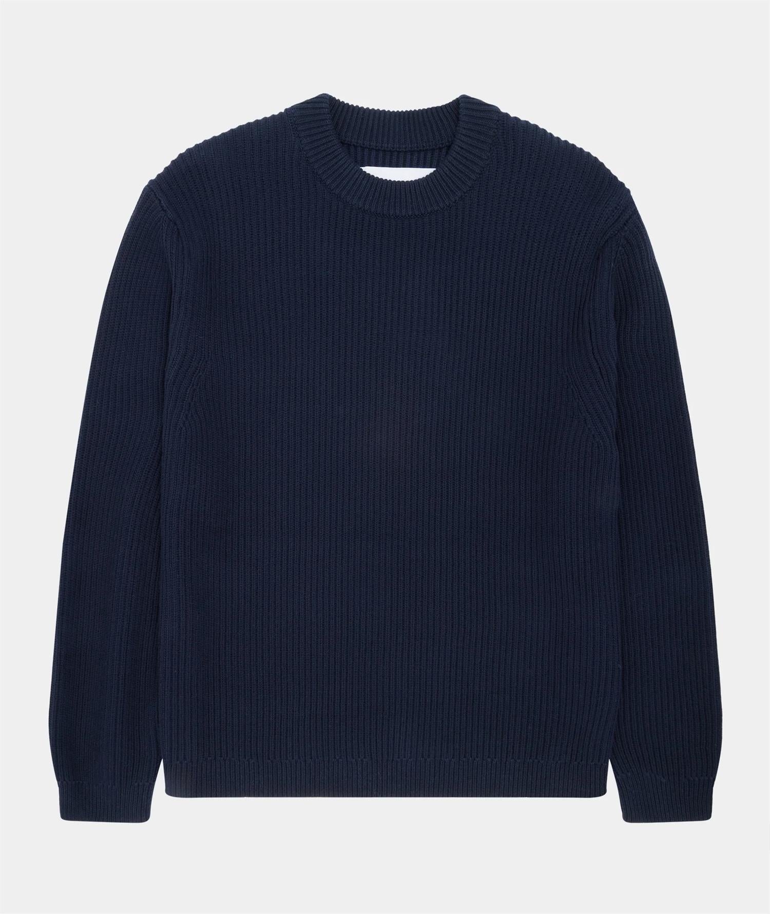 Boxy Cotton Knit - Navy