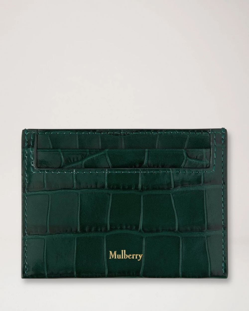 Credit Card Slip Emerald Shiny Croc