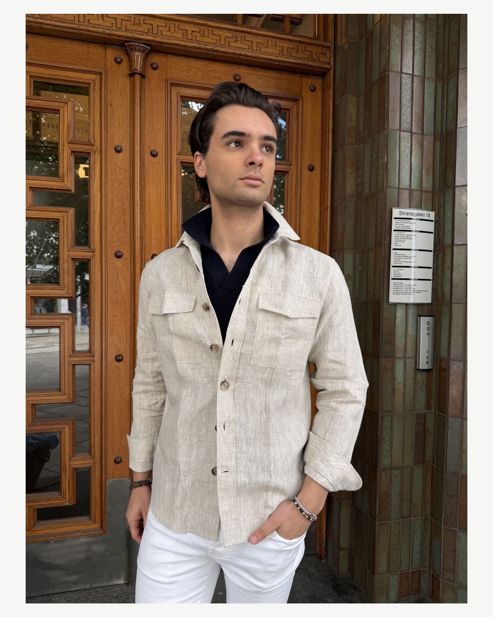 Linen Overshirt - Sand