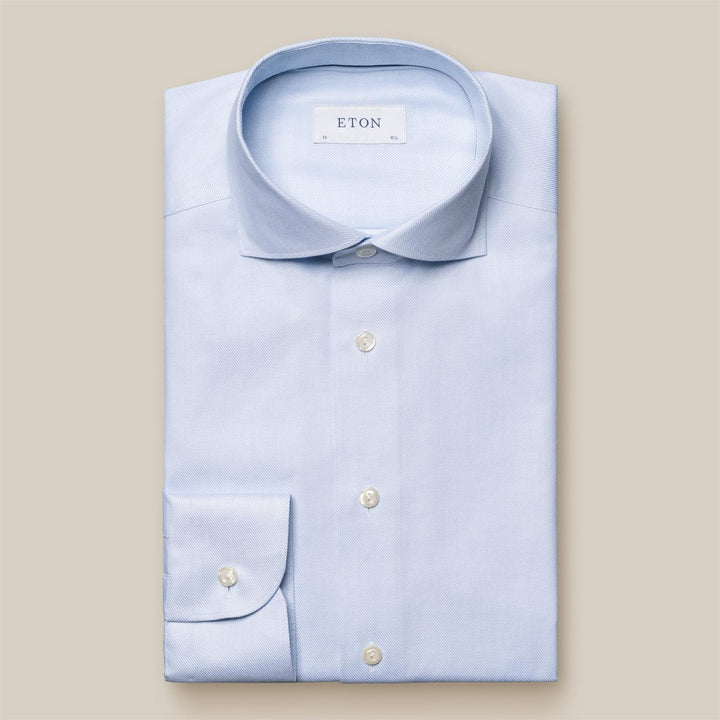 Slim Semi Solid Twill Shirt - lyseblå