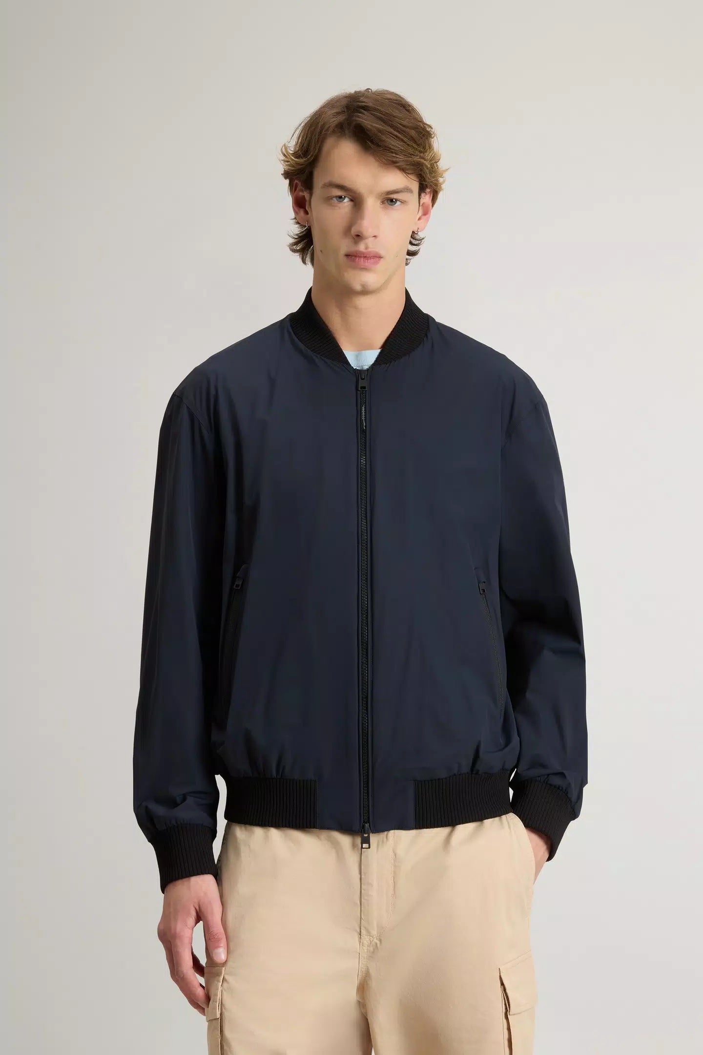 Matt Stretch Bomber - Melton Blue
