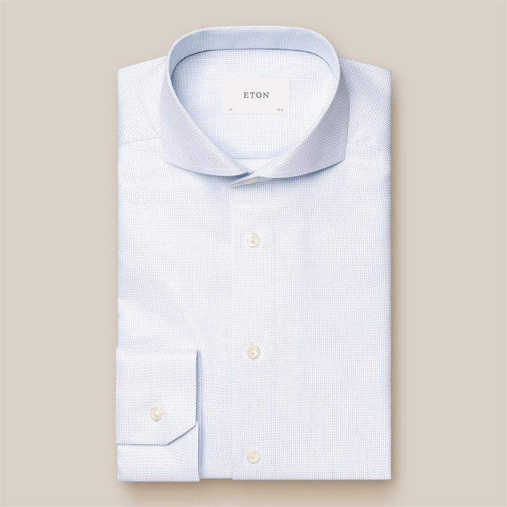 Contemp - Herringbone Dobby Shirt - Light Blue