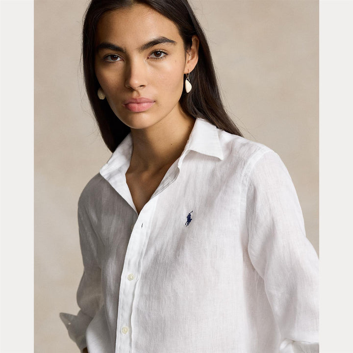 LINEN LONG SLEEVE BUTTON FRONT SHIRT