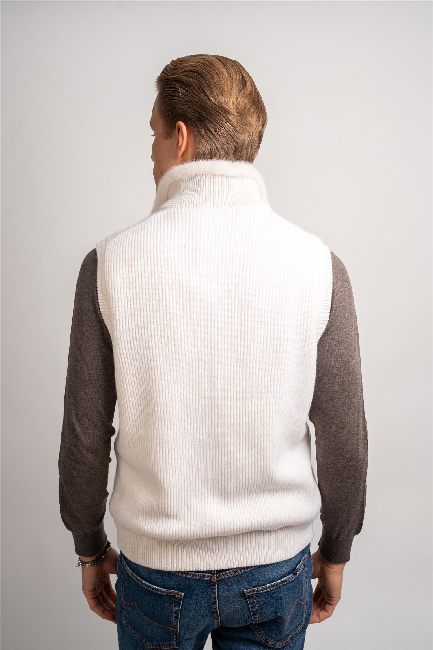 Cashmere Vest - White