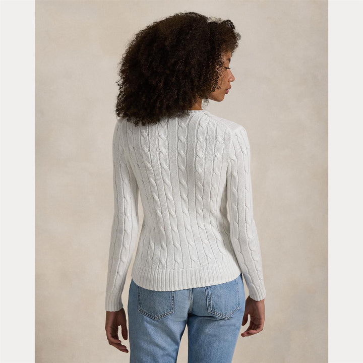 Cable-knit cotton crewneck sweater