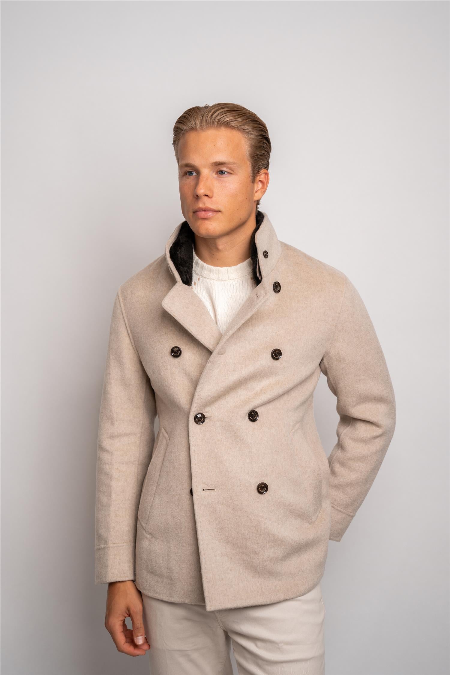Man Coat Cashmere - Beige