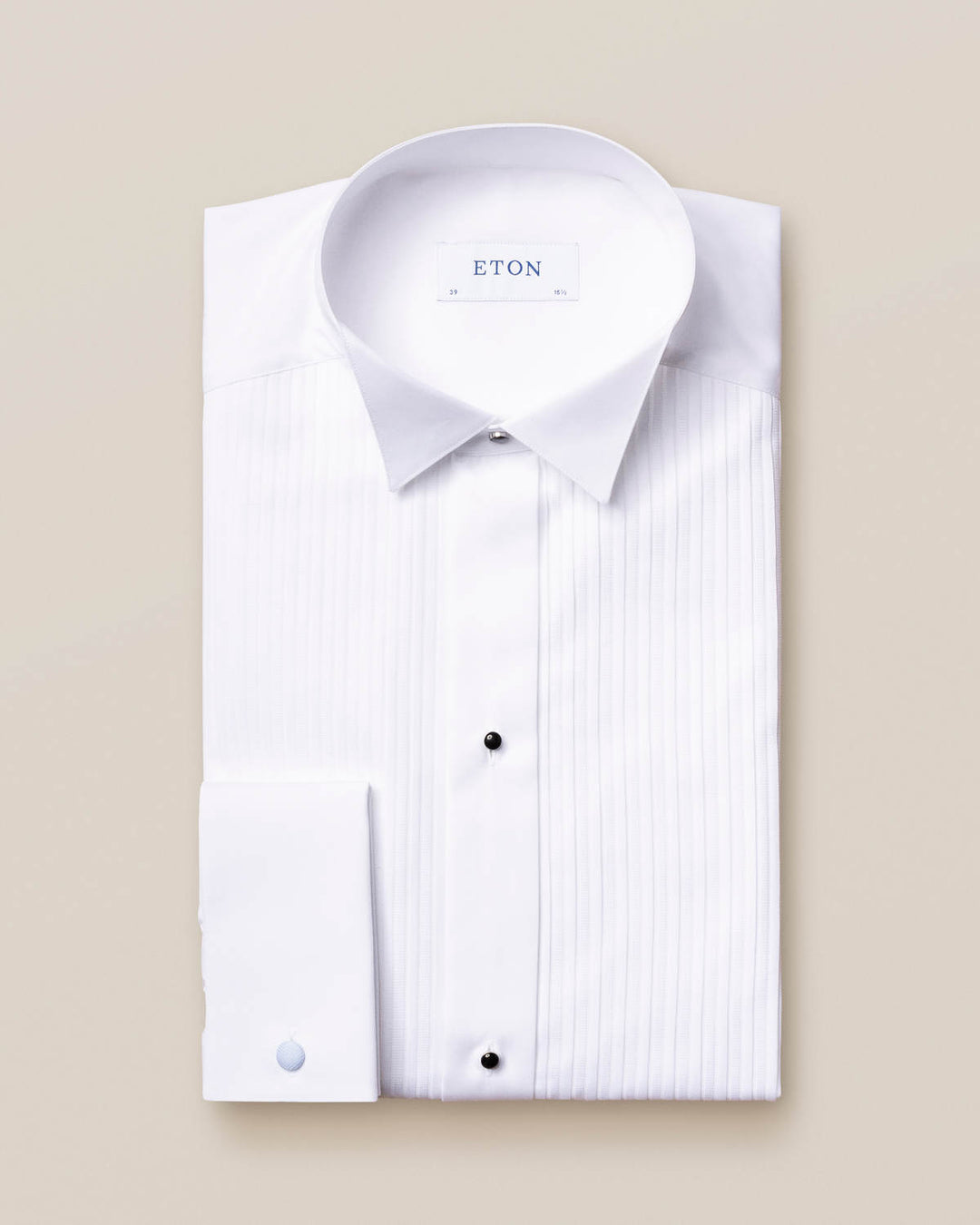 Contemp White Tuxedo Plissé Shirt - Wing Collar