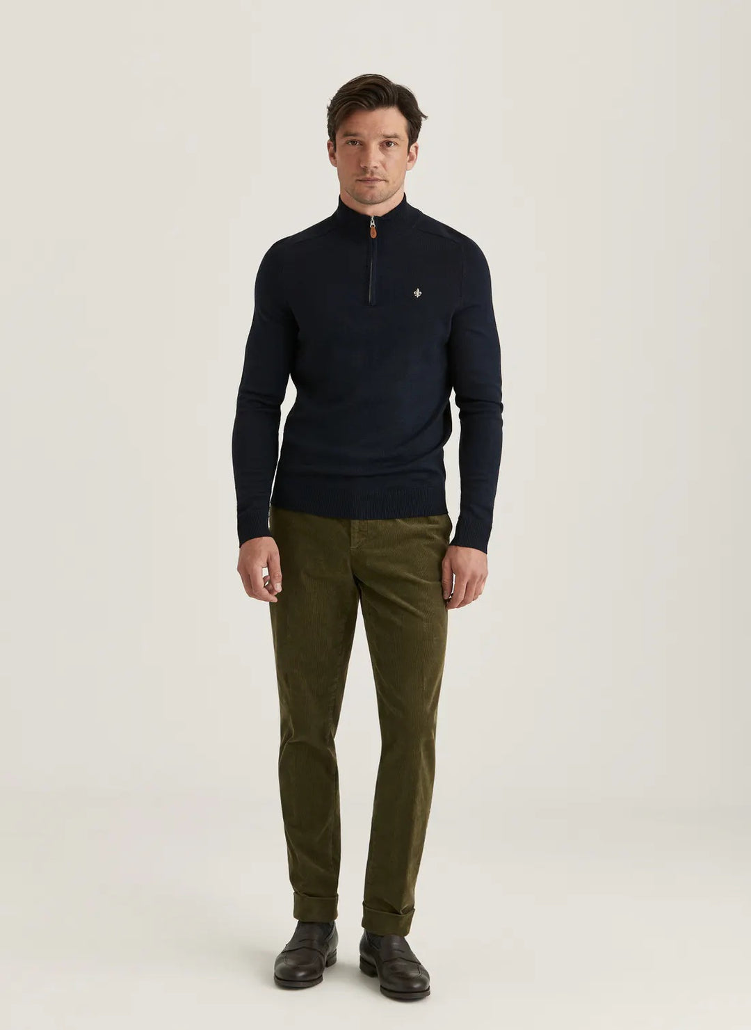 Merino John Zip - Navy