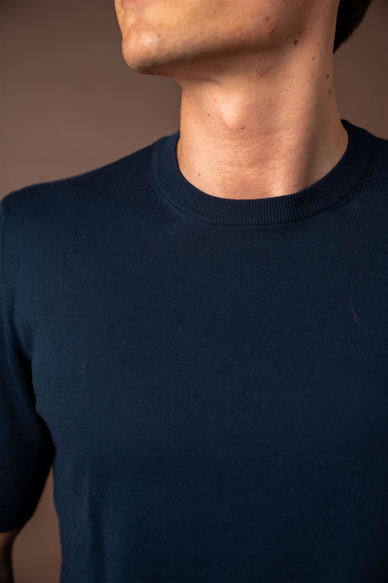 Ribbed T-shirt - Navy