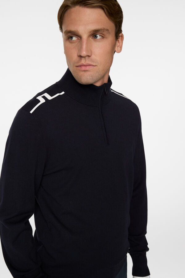 Mac Knitted Zip Sweater - Navy
