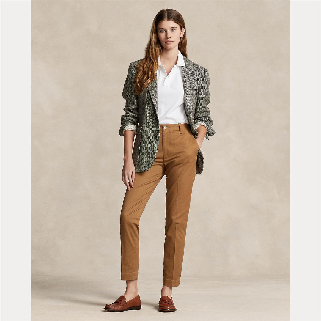 SLIM CHINO ANKLE FLAT FRONT - MONTANA KHAKI