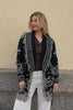 Long Fringed Paisley Jacket - Black