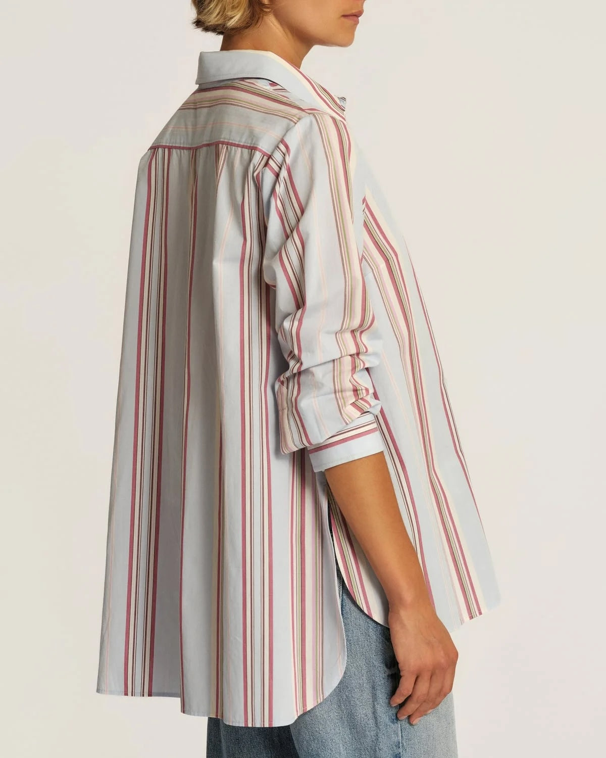 Poplin Relaxed Shirt - Blue Stripes
