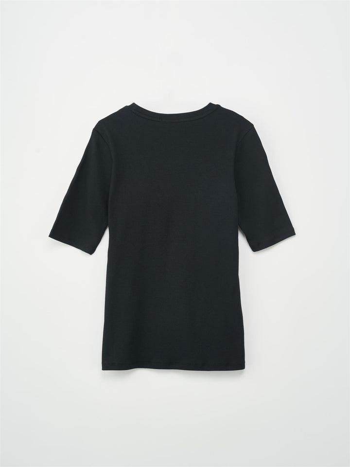MARIANNE RIB TEE BLACK