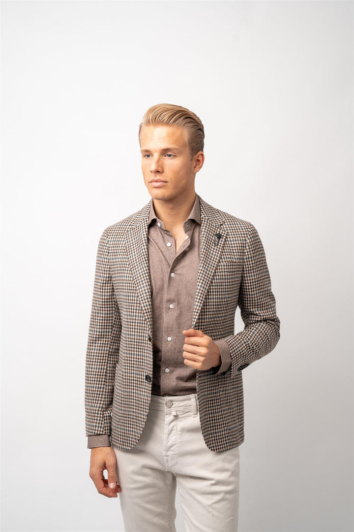 Blazer rutet brun/beige/navy