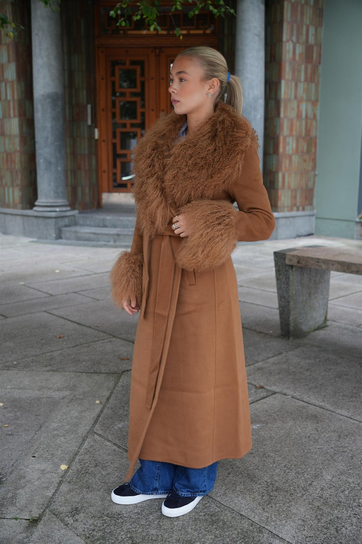 Lily Mongolian Coat - Burnt Sienna