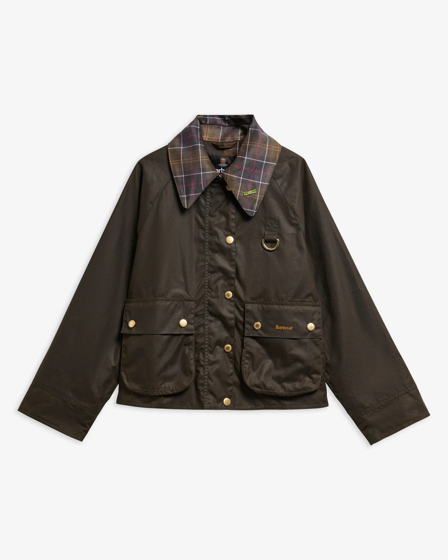 Icons Tartan Collar Spey Waxed Jacket Olive