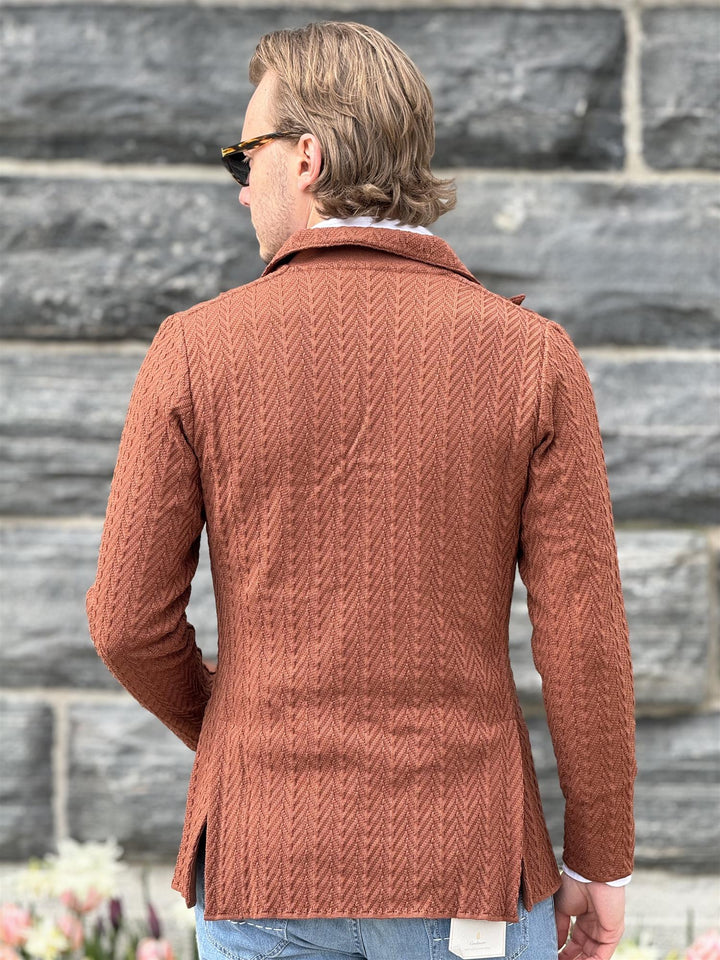 Knit sweater jacket rust