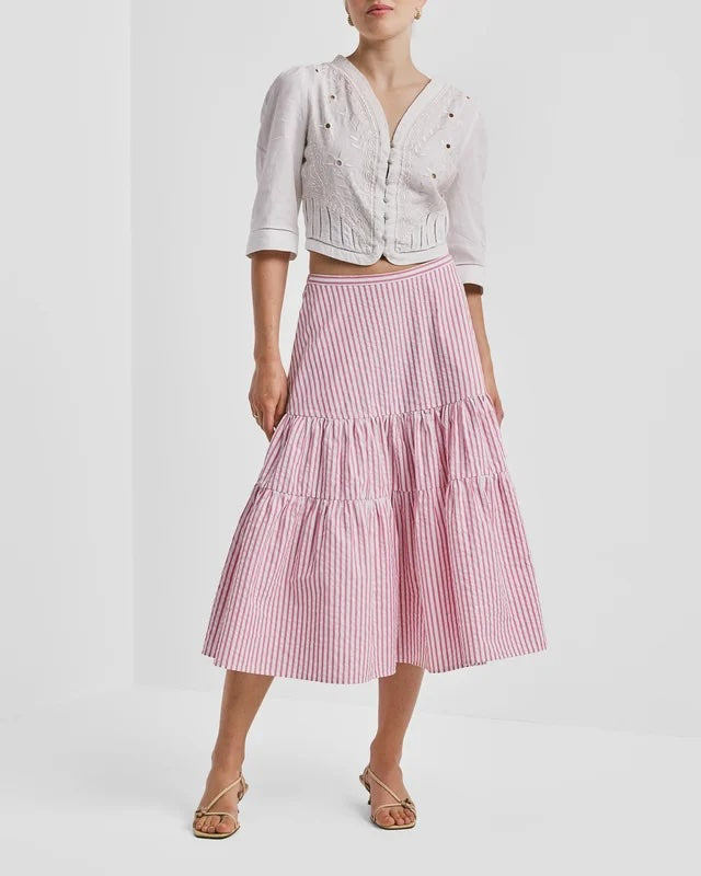 Seersucker Flounce Skirt