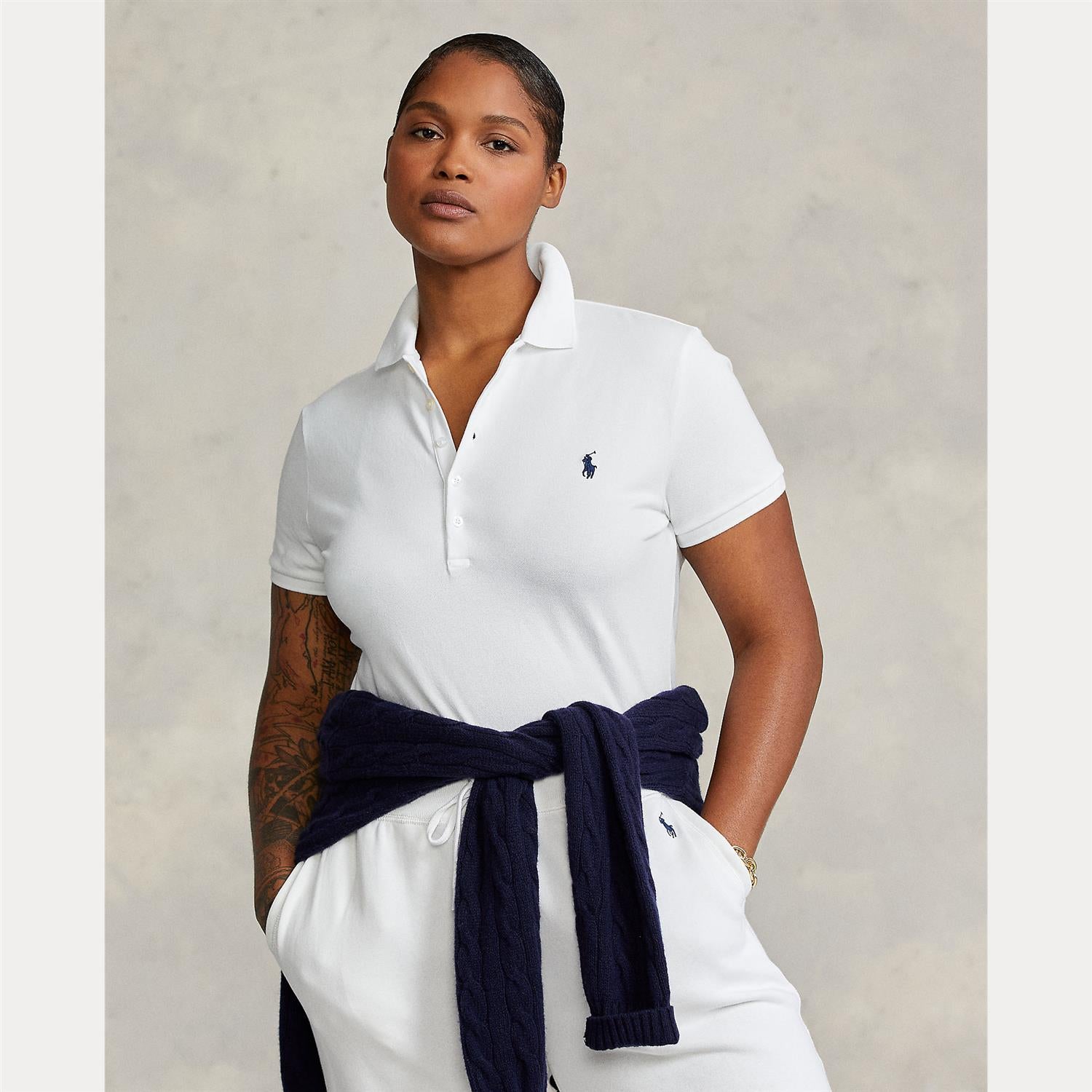 Slim Fit Stretch Polo Shirt White