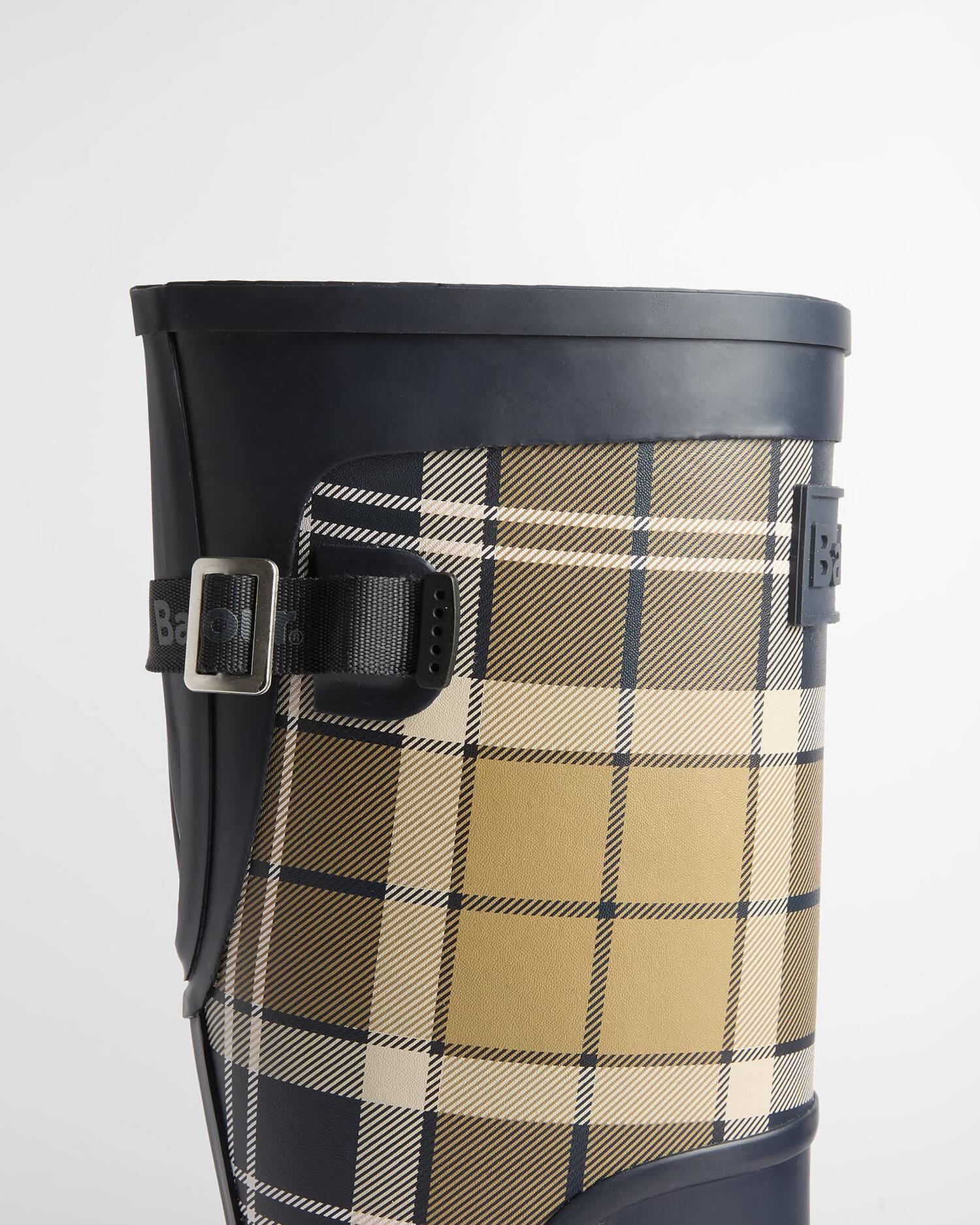 Dena Tartan Wellingtons Navy
