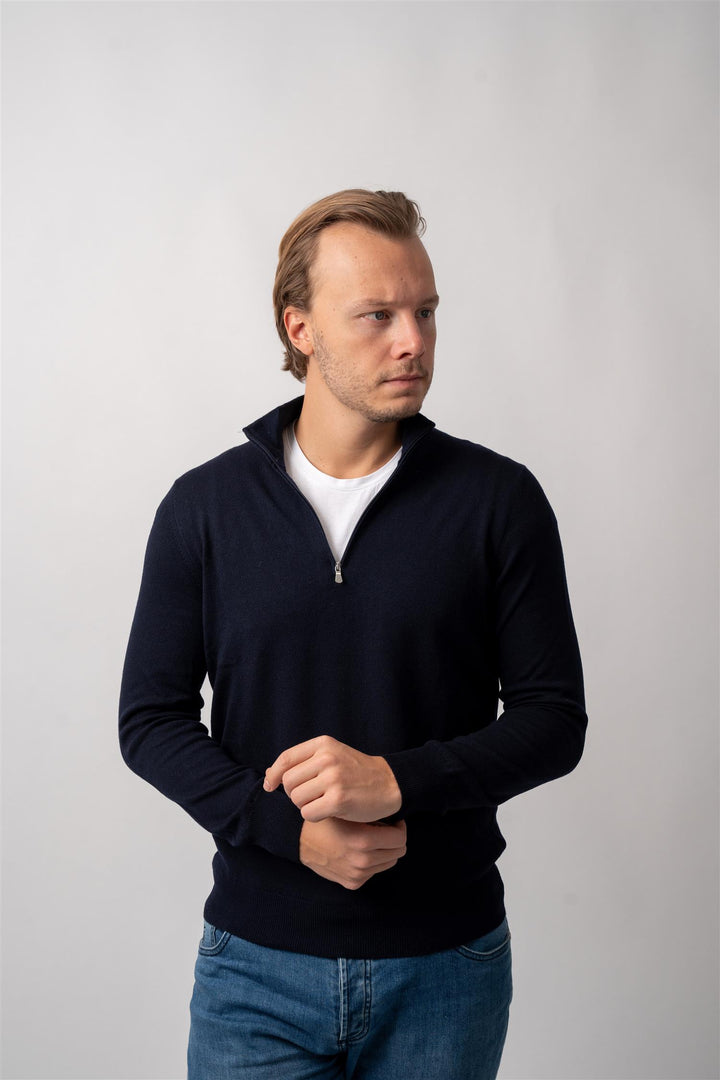 Half Zip - Cashmere - Navy