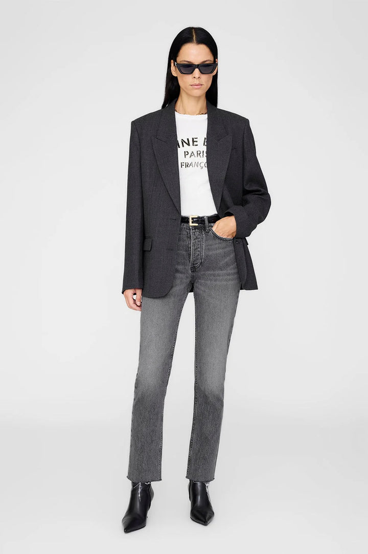 Ross Single-Breasted Blazer Dark Grey