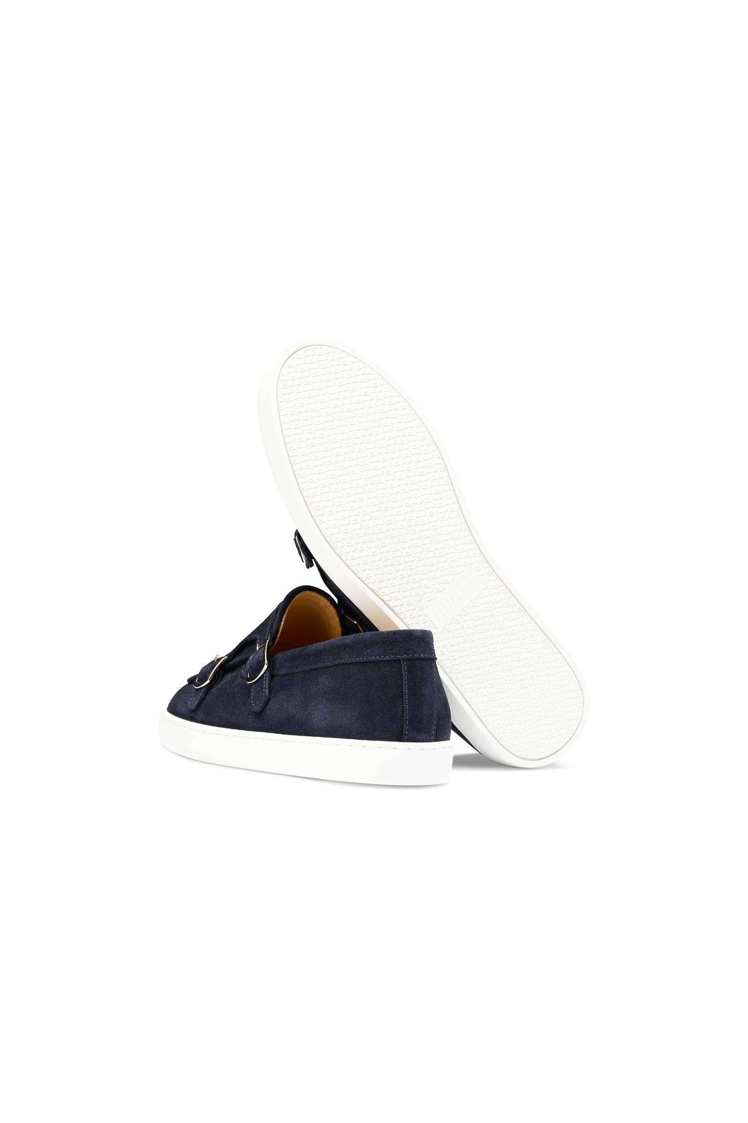 Monk Strap Sneaker - Navy Suede
