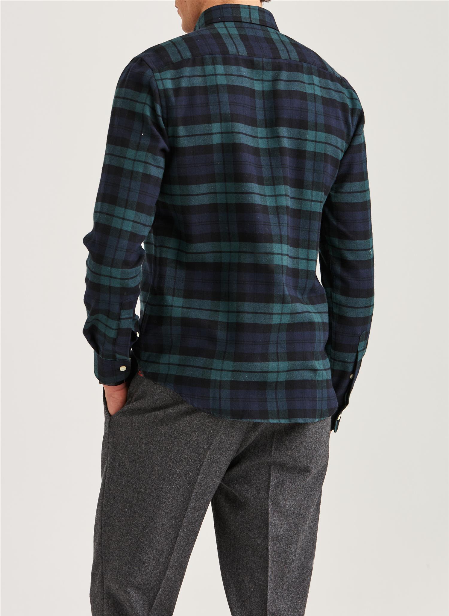 Soft Twill Tartan Shirt - Navy