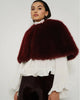 Izaya Fake Fur Cape - Burgundy