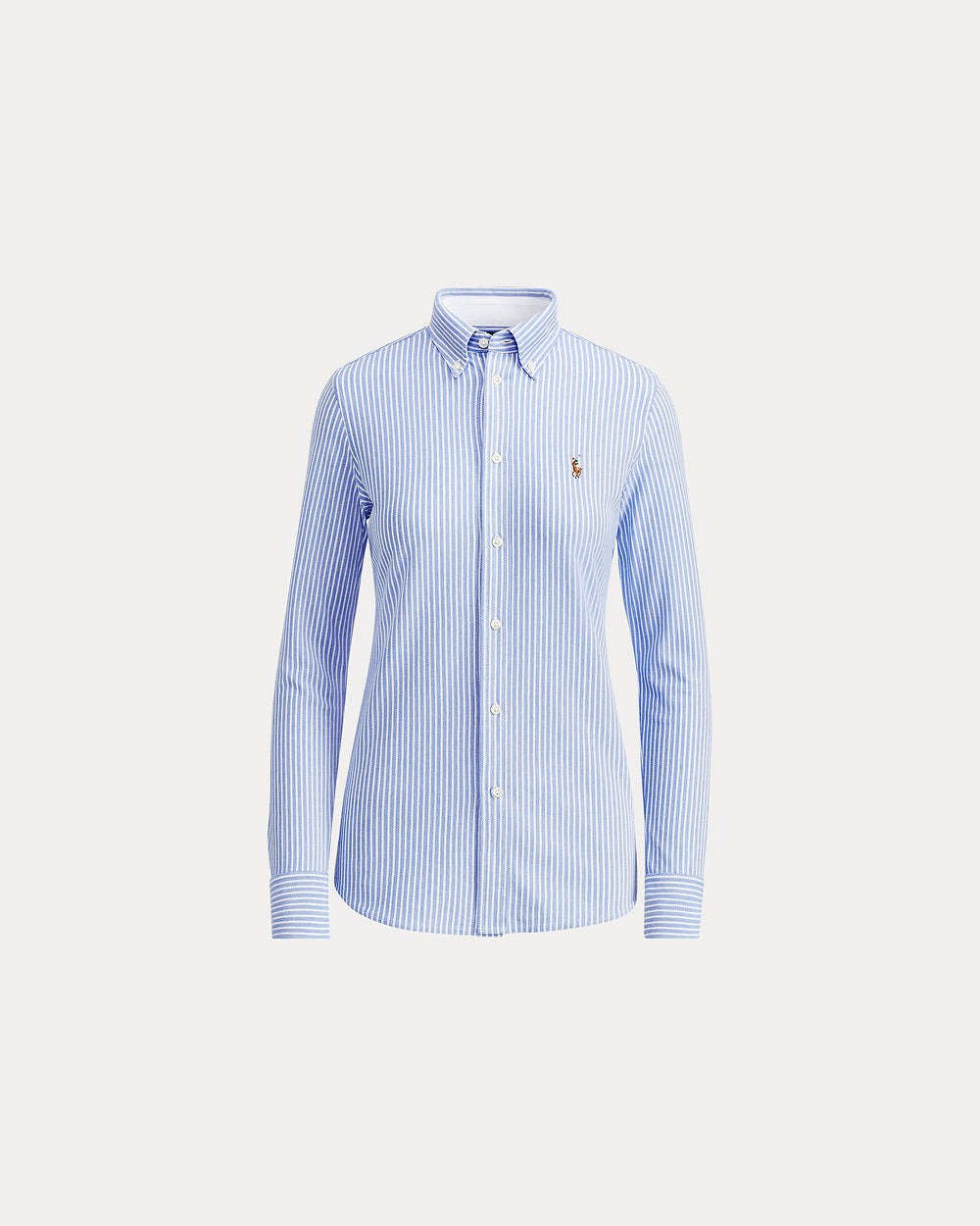 Striped Knit Oxford Shirt Blue/White